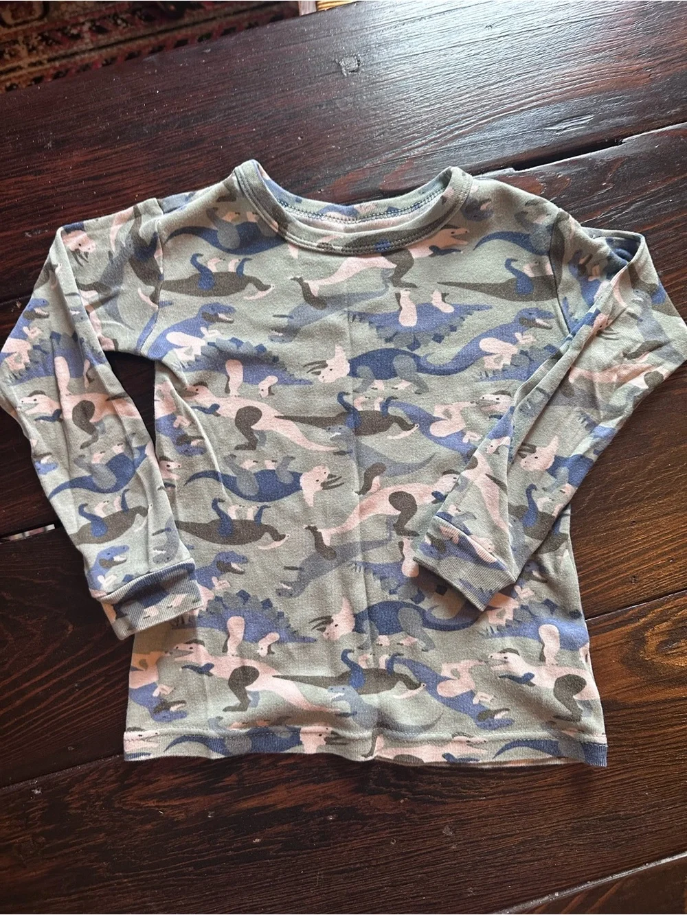 Kids Lot of 3 Soft Cotton Sleep Pajamas — Blue, Green, Gray